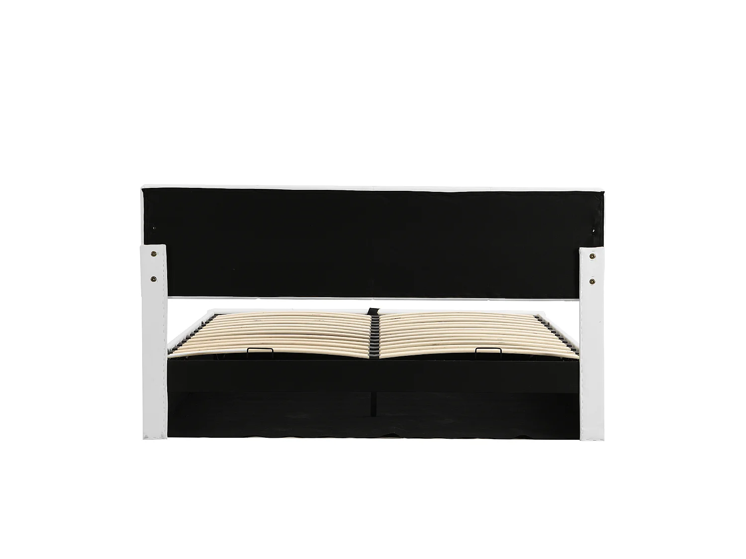 Opbergbed 180 x 200 cm met LED-verlichting - PU leer - Lattenbodem - Wit