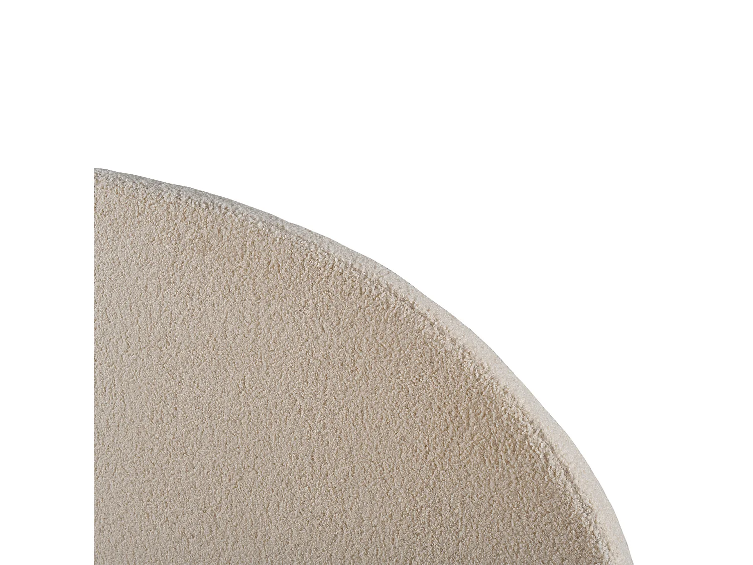 Lit capitonné 140 x 200 cm rembourré en tissu teddy - Tête de lit cintrée - Sommier à lattes - Beige