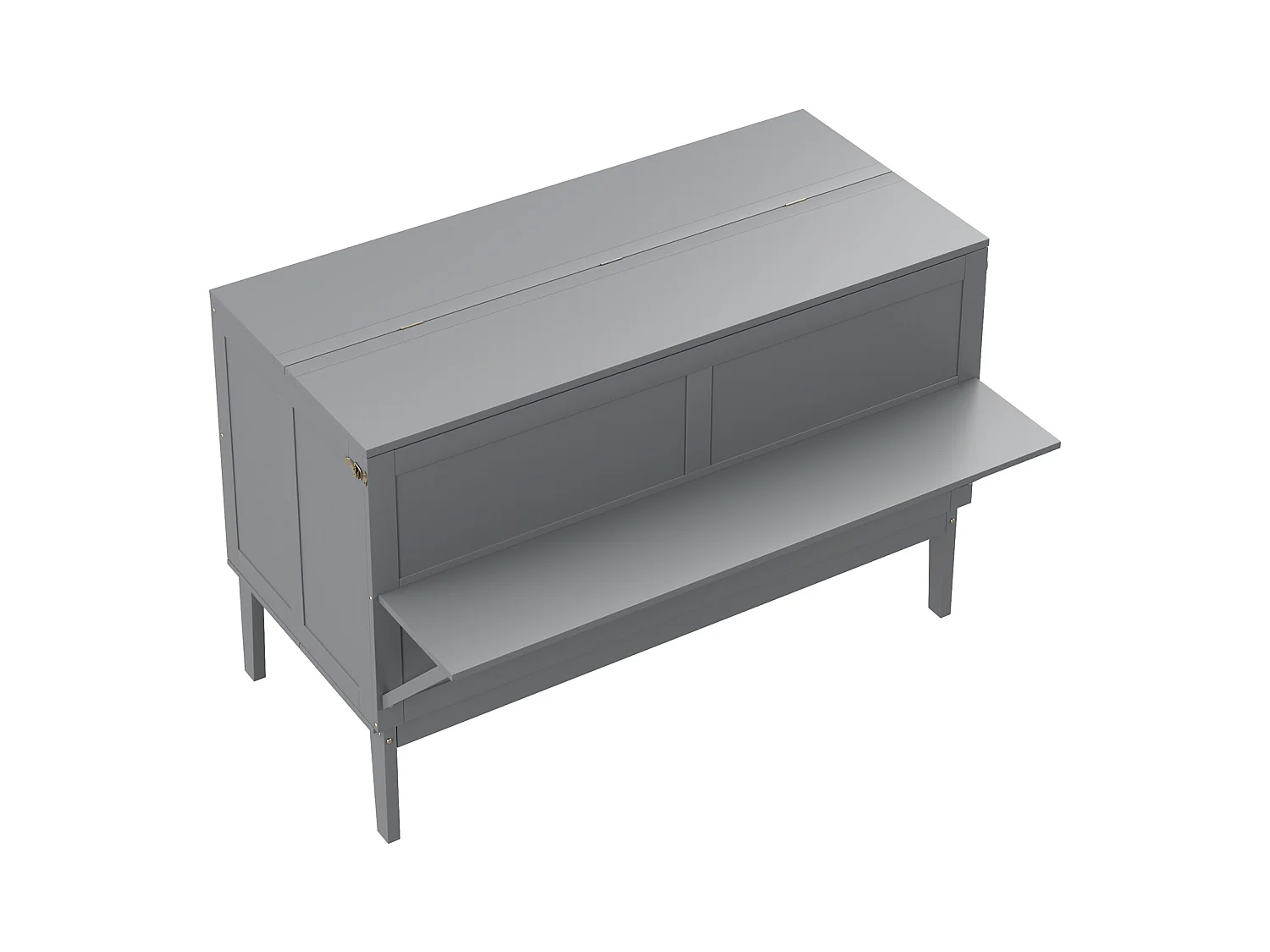 Verticaal opklapbed 140 x 200 cm - MDF hout - Lattenbodem - Grijs