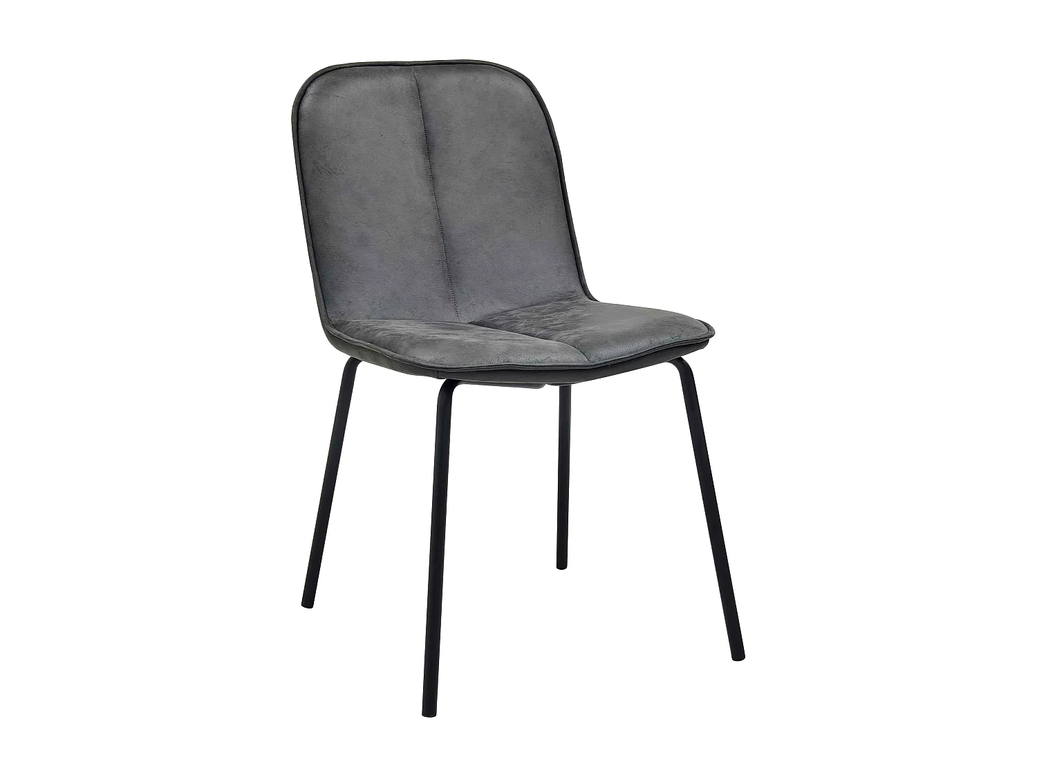 Lot de 2 chaises en métal et textile enduit grises