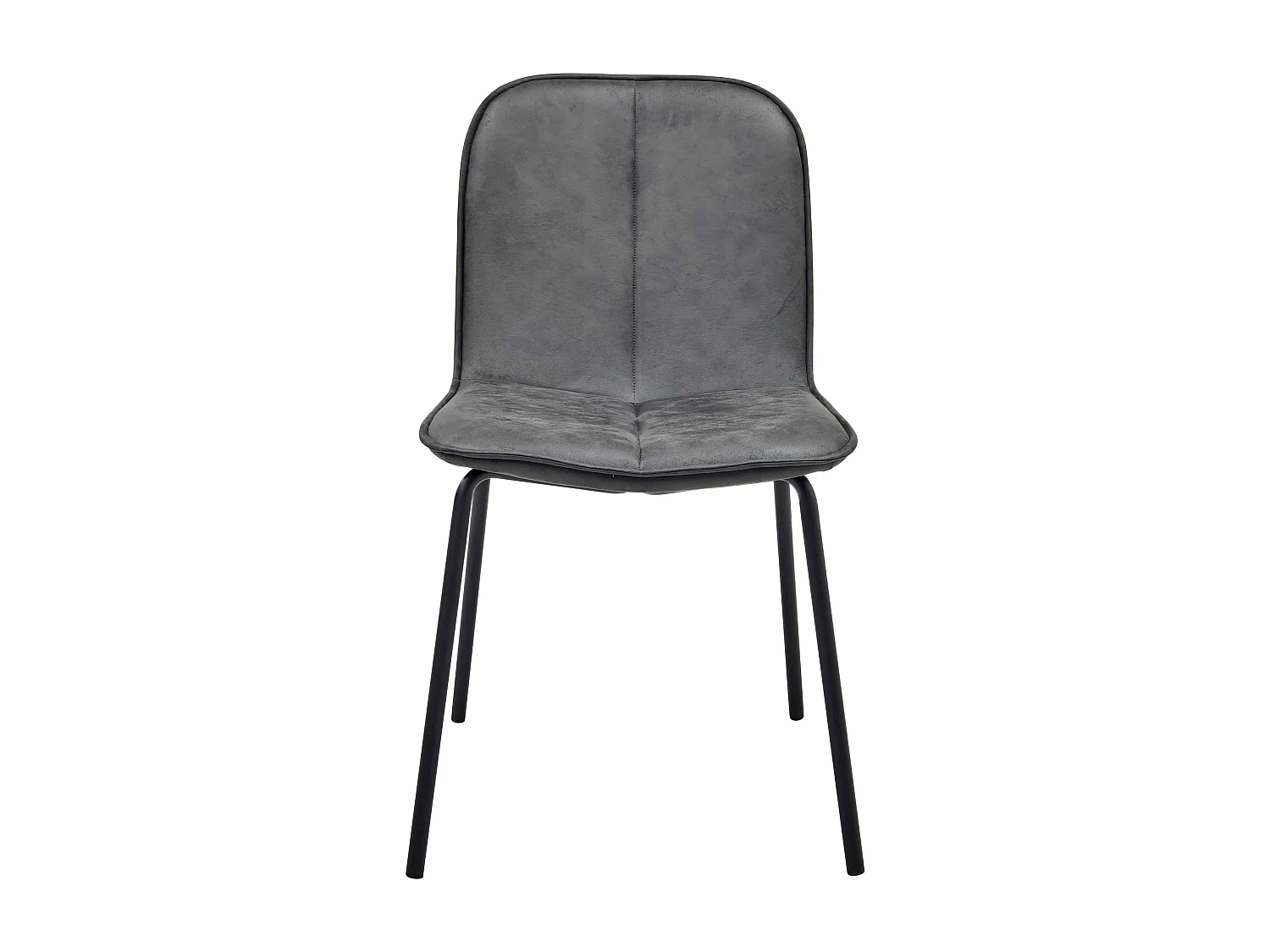 Lot de 2 chaises en métal et textile enduit grises