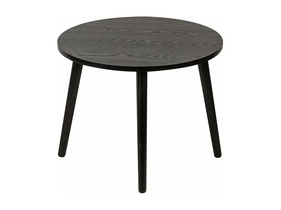 Table basse ronde KANOPE en bois - 50 cm - Noir