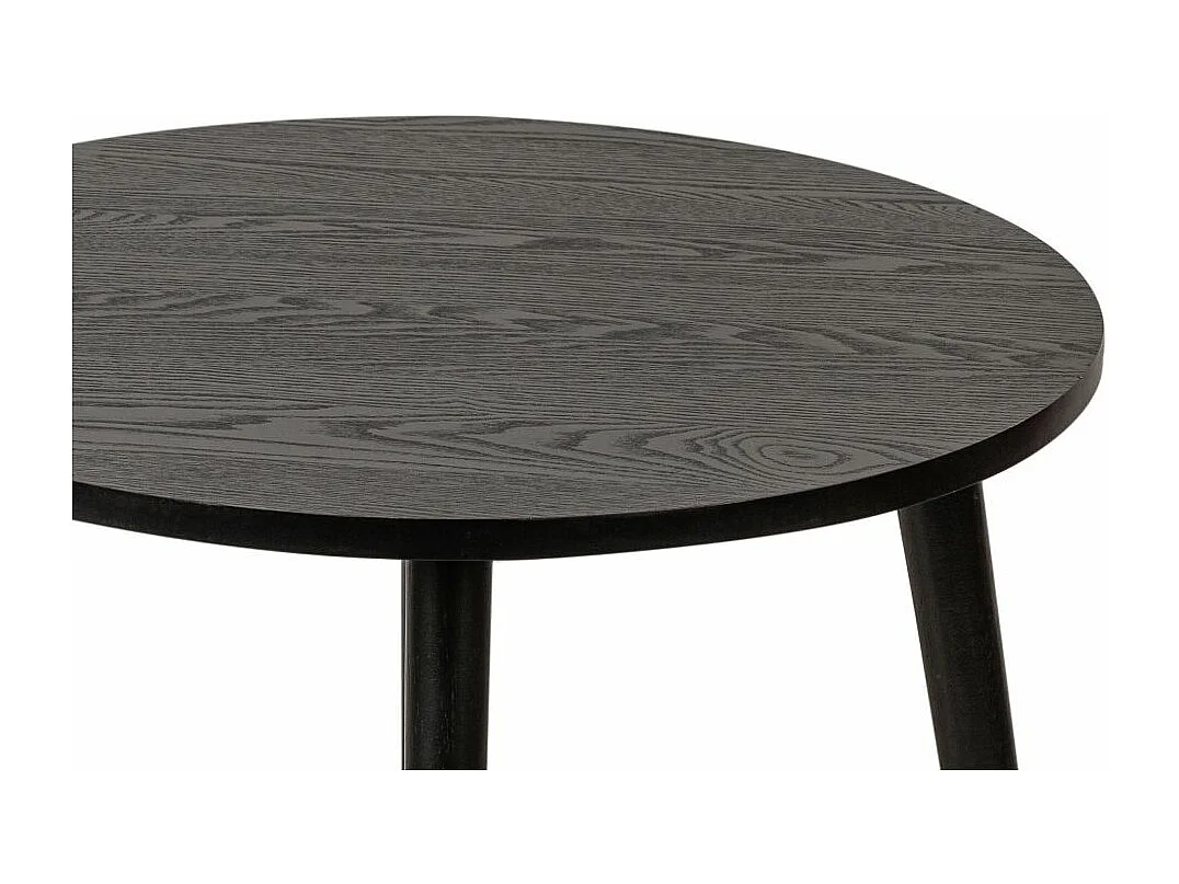Table basse ronde KANOPE en bois - 50 cm - Noir