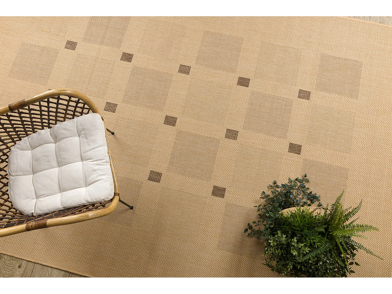 TAPIS EN CORDE SIZAL FLOORLUX 20079 mais / café 120x170 cm