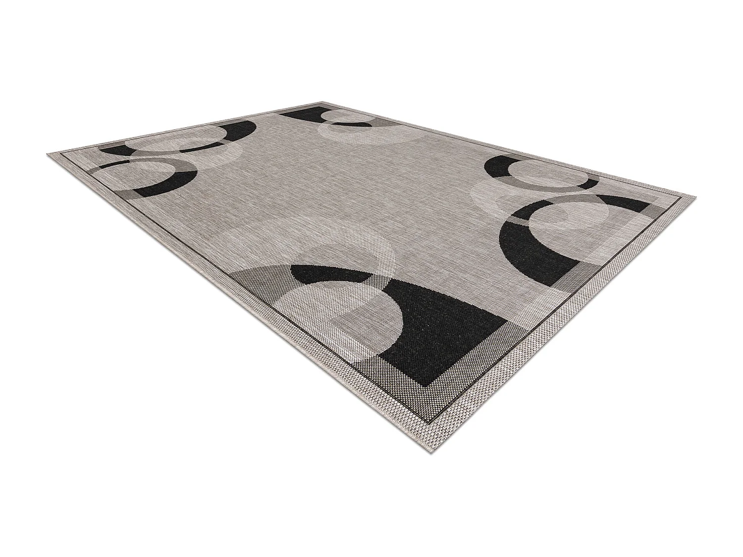 Sisal tapijt SISAL FLOORLUX 20078 zilver / zwart 120x170 cm