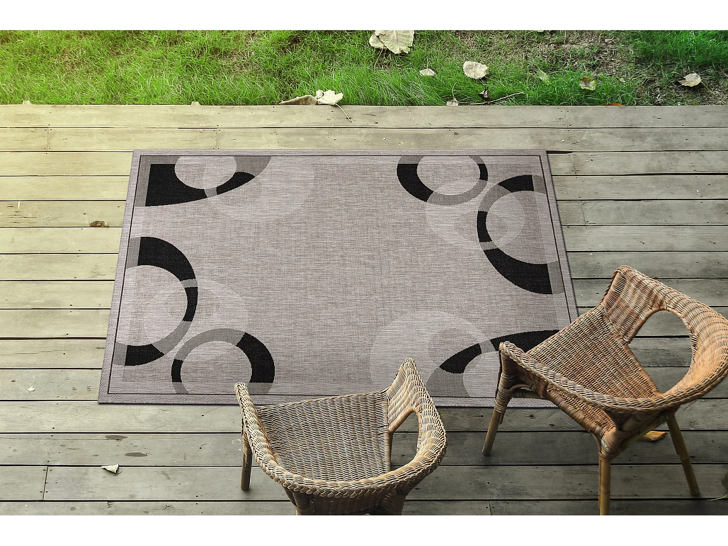 Sisal tapijt SISAL FLOORLUX 20078 zilver / zwart 120x170 cm