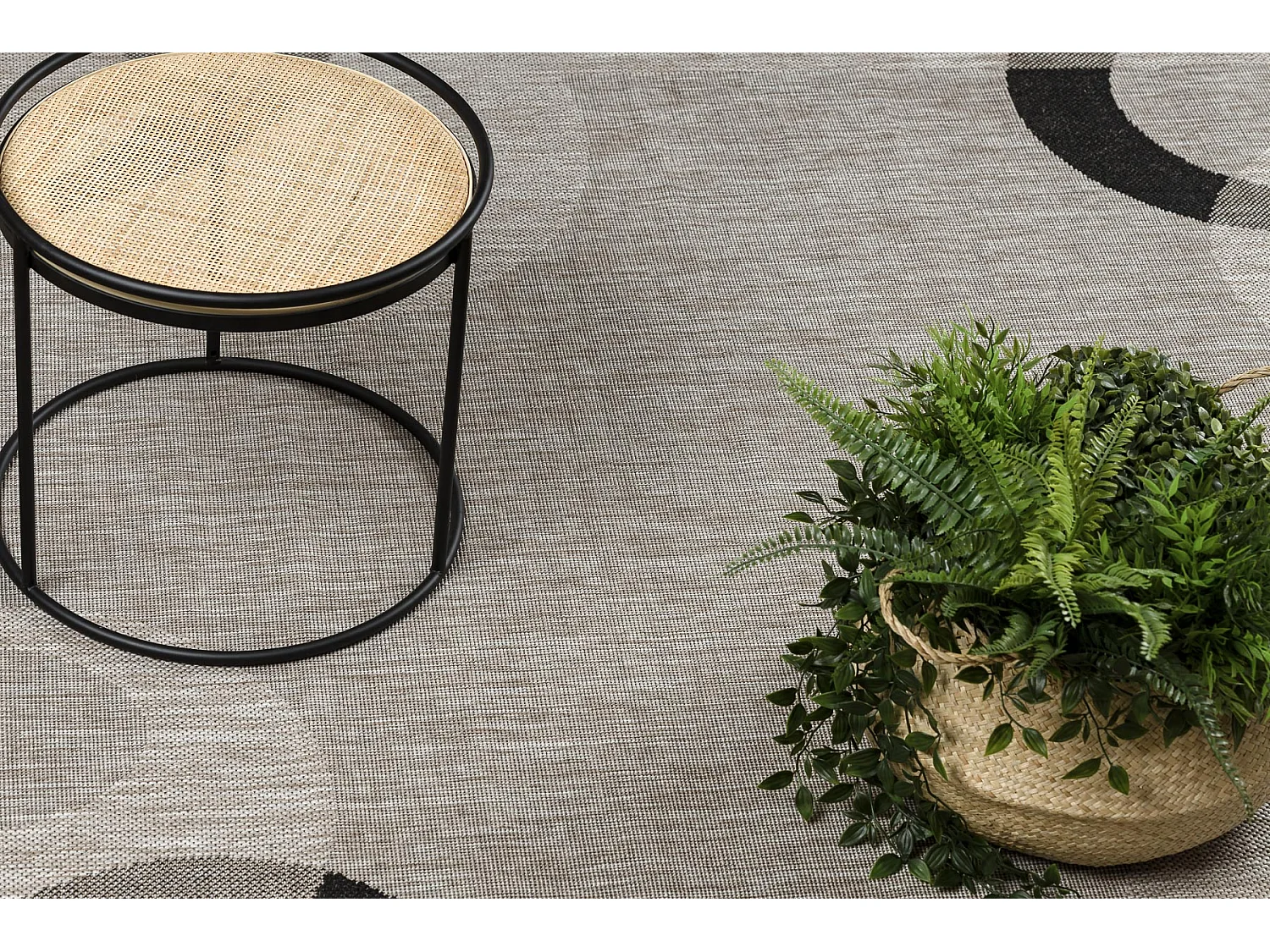 Sisal tapijt SISAL FLOORLUX 20078 zilver / zwart 120x170 cm