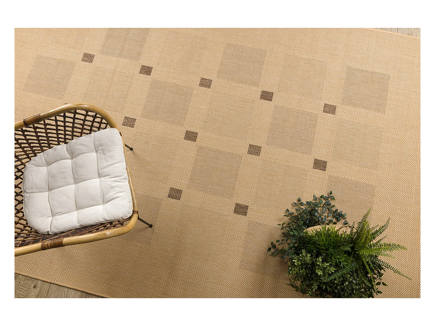 TAPIS EN CORDE SIZAL FLOORLUX 20079 mais / café 140x200 cm