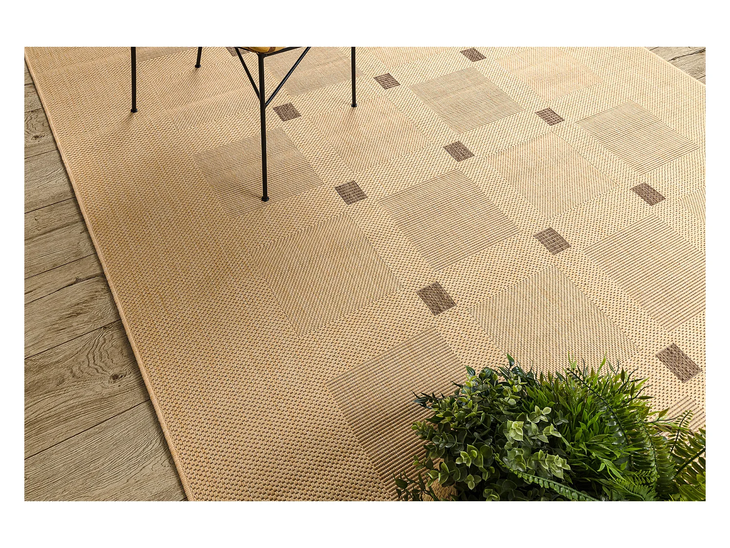 TAPIS EN CORDE SIZAL FLOORLUX 20079 mais / café 140x200 cm