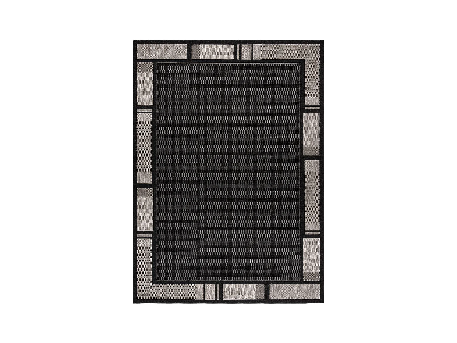 Alfombra de cuerda sisal FLOORLUX 20195 negro/plateado  120x170 cm
