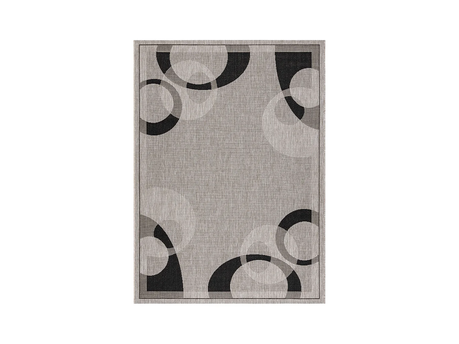 TAPIS EN CORDE SIZAL FLOORLUX 20078 argentin / noir 140x200 cm