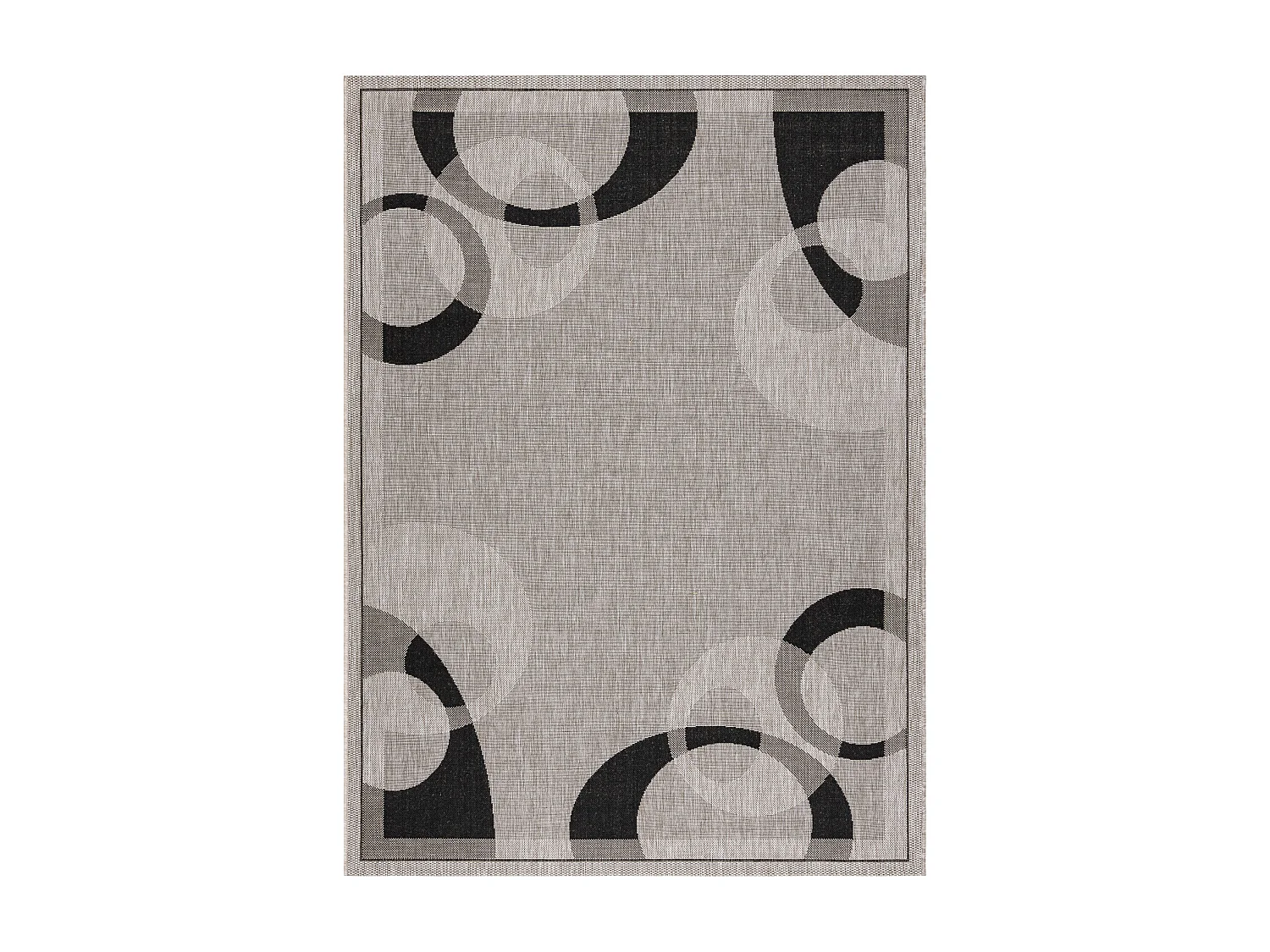 TAPPETO DI SPAGO SIZAL FLOORLUX 20078 argento / nero 140x200 cm