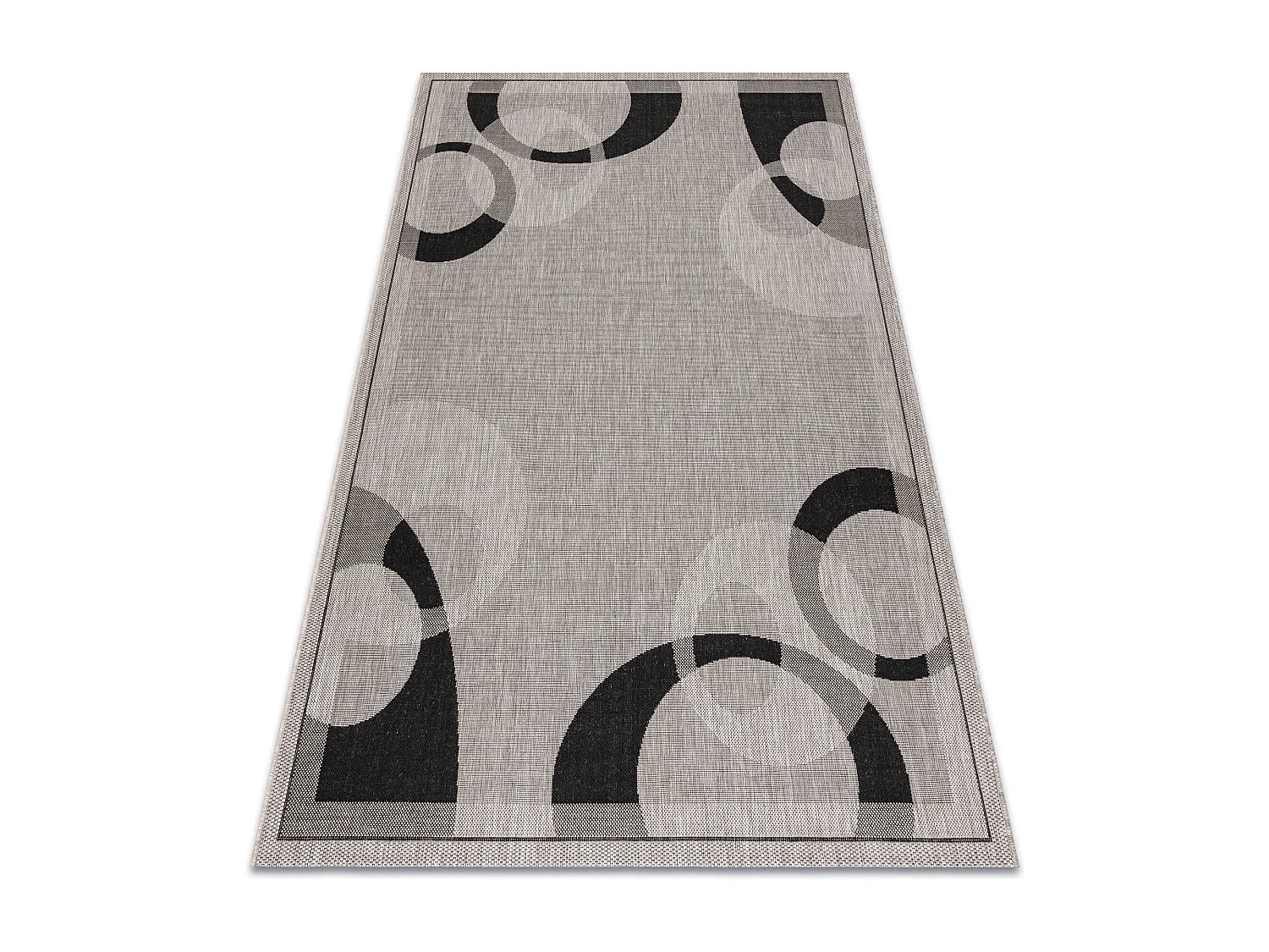 TAPPETO DI SPAGO SIZAL FLOORLUX 20078 argento / nero 80x150 cm