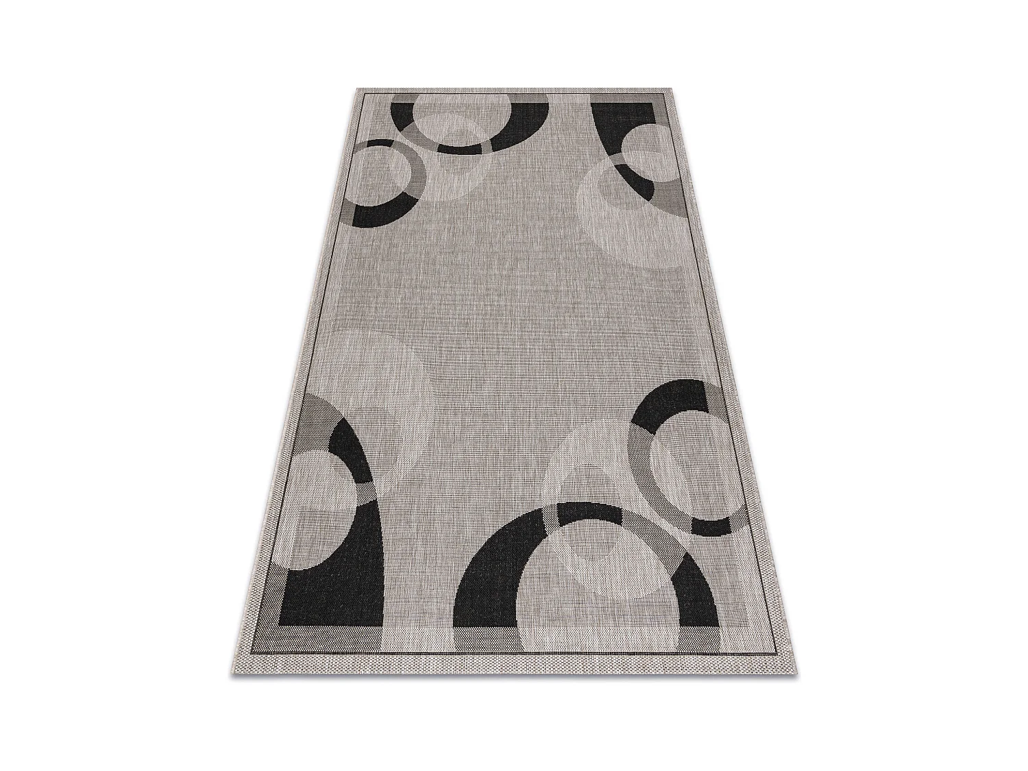 TAPIS EN CORDE SIZAL FLOORLUX 20078 argentin / noir 80x150 cm