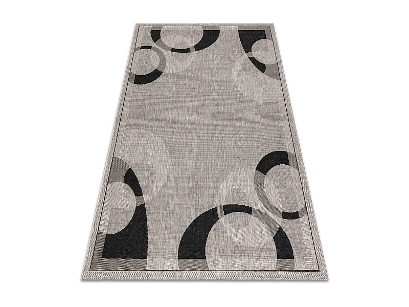 TAPIS EN CORDE SIZAL FLOORLUX 20078 argentin / noir 80x150 cm