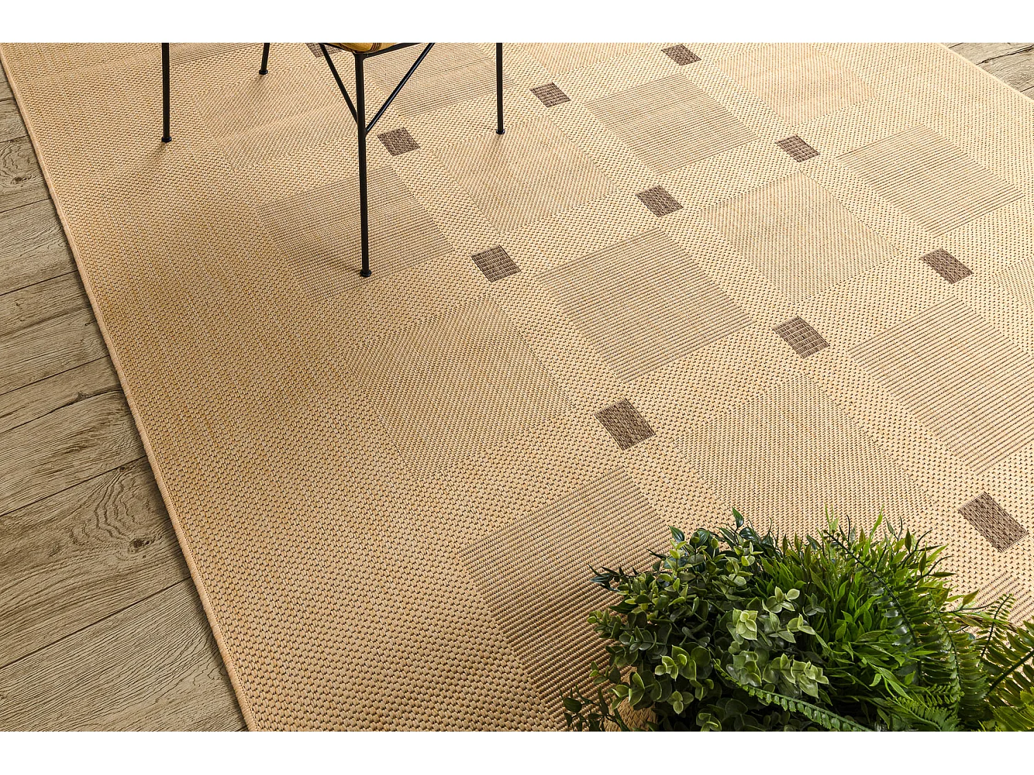 TAPIS EN CORDE SIZAL FLOORLUX 20079 mais / café 240x330 cm