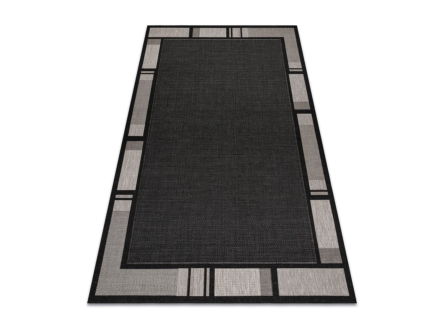 Sisal tapijt SISAL FLOORLUX 20195 Zwart / zilver  80x150 cm