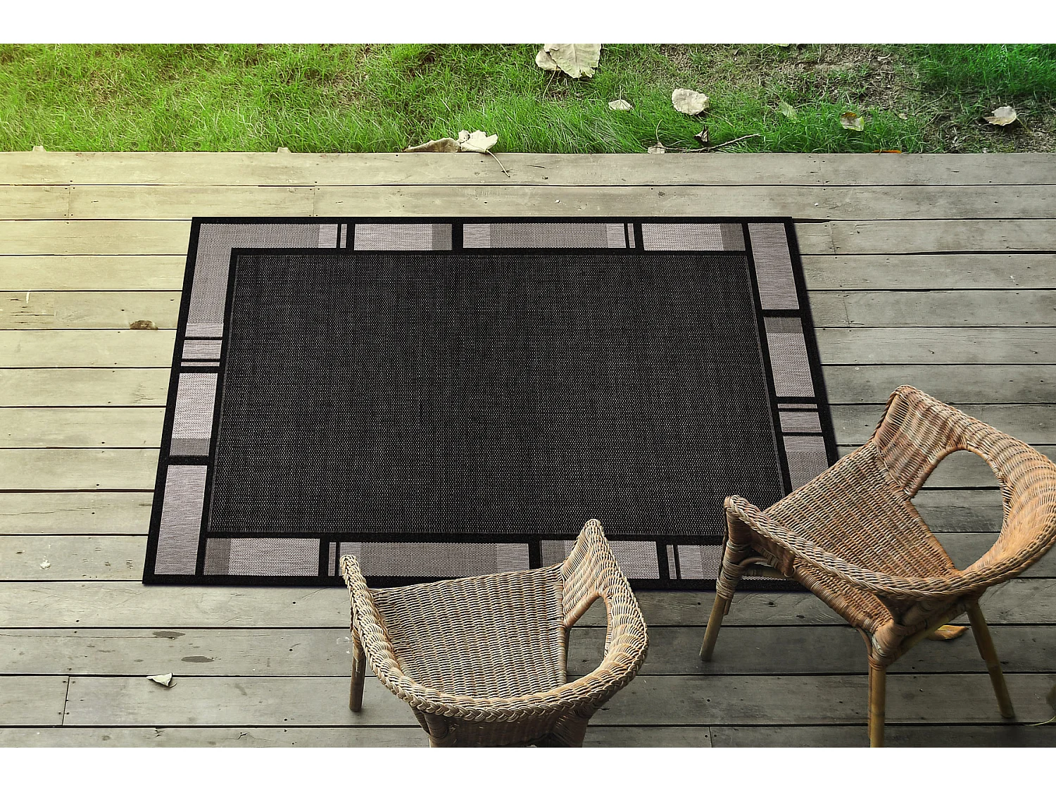 Sisal tapijt SISAL FLOORLUX 20195 Zwart / zilver  80x150 cm