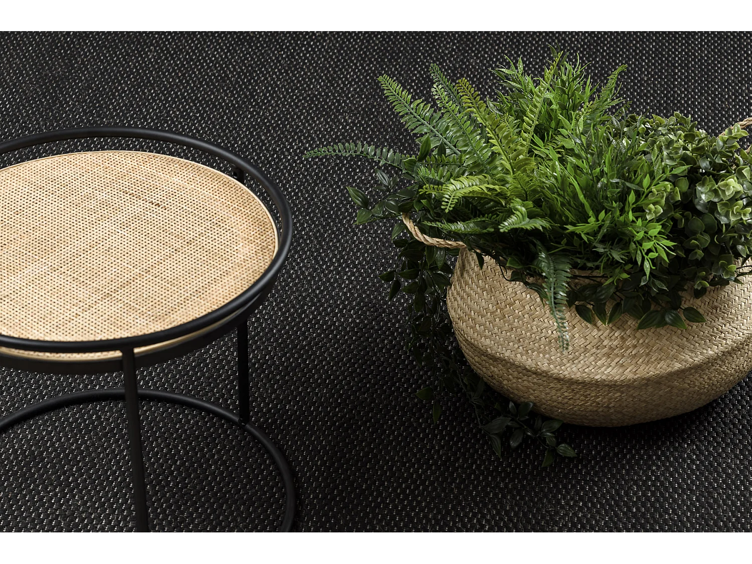 Sisal tapijt SISAL FLOORLUX 20195 Zwart / zilver  160x230 cm