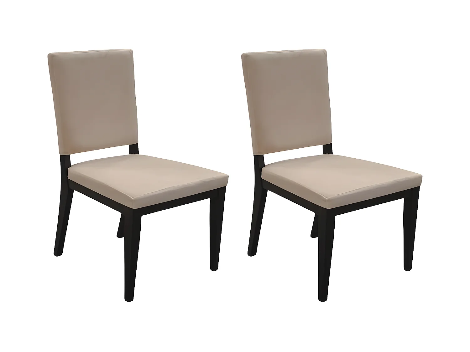 MANTA - Lot de 2 Chaises Suédine Taupe et Bois Gris Anthracite