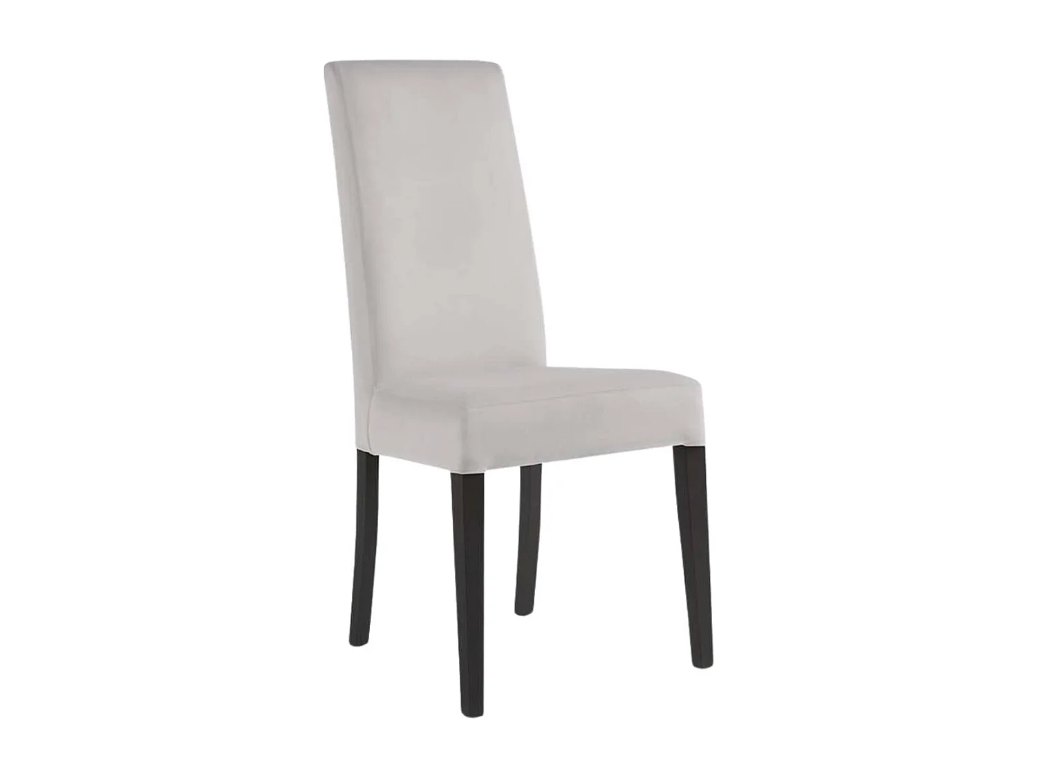 GUEDA - Lot de 2 Chaises Suédine Grise Détail Argenté et Bois Anthracite