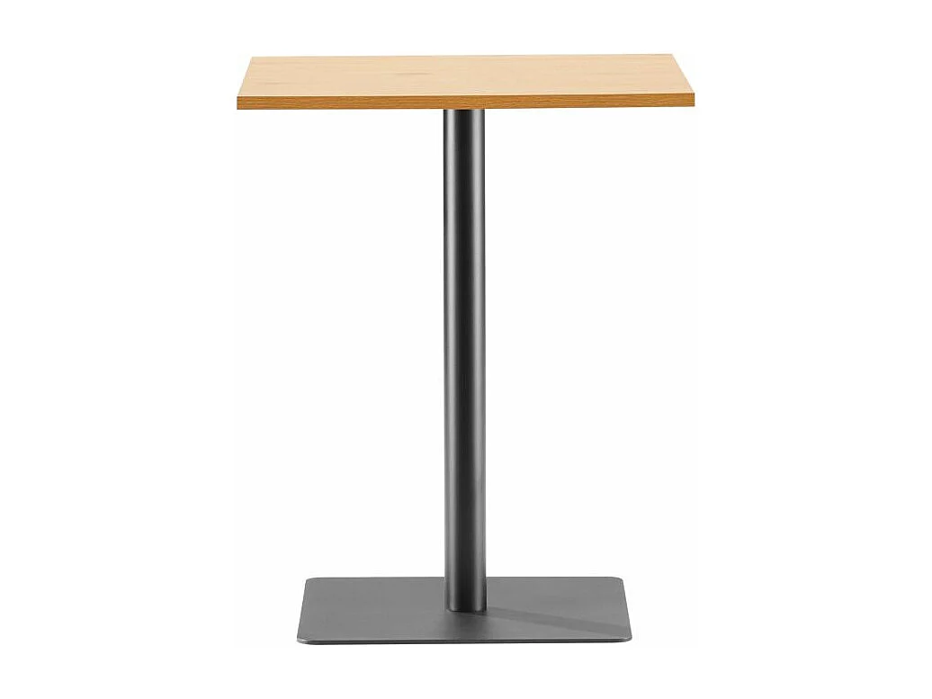 Table à manger carrée TRAKT avec plateau finition chêne et pieds en métal noir - 60x60 cm - Bois