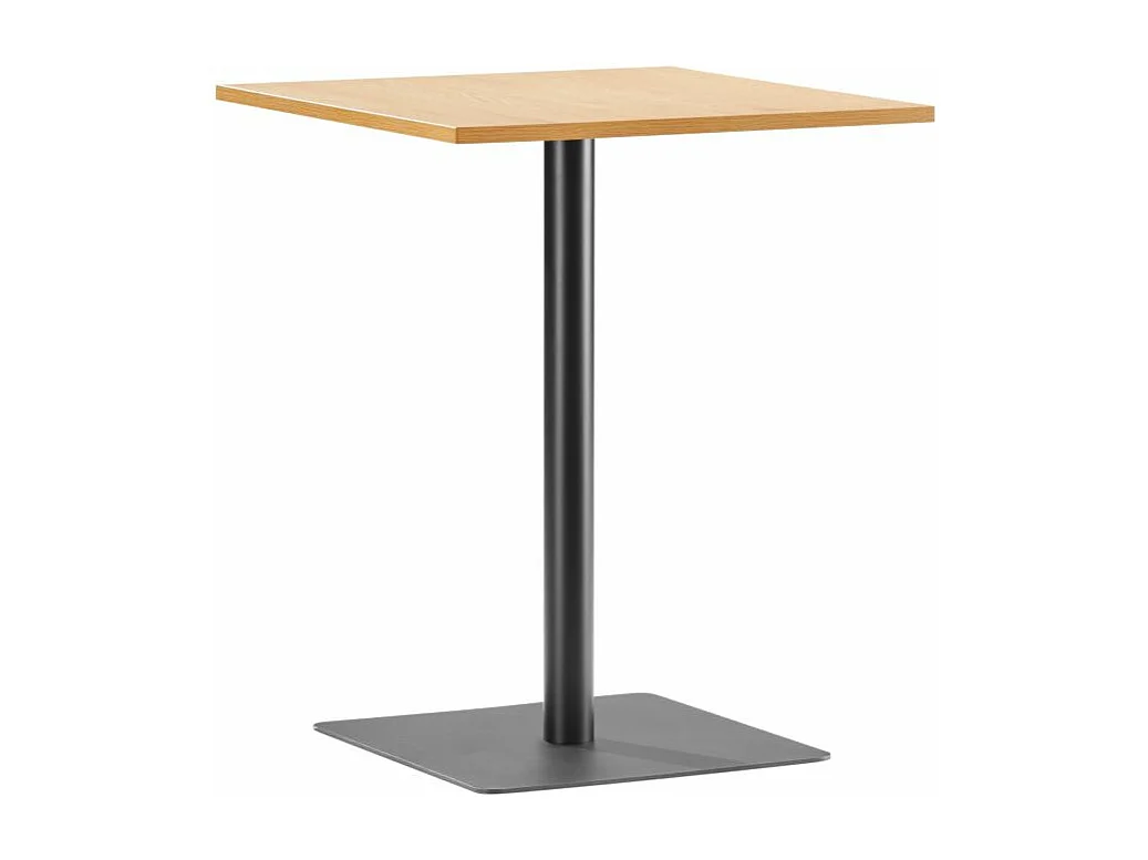 Table à manger carrée TRAKT avec plateau finition chêne et pieds en métal noir - 60x60 cm - Bois