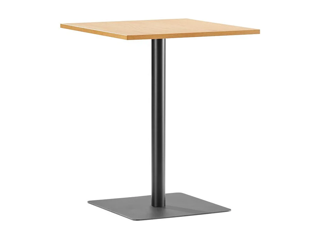 Table à manger carrée TRAKT avec plateau finition chêne et pieds en métal noir - 60x60 cm - Bois