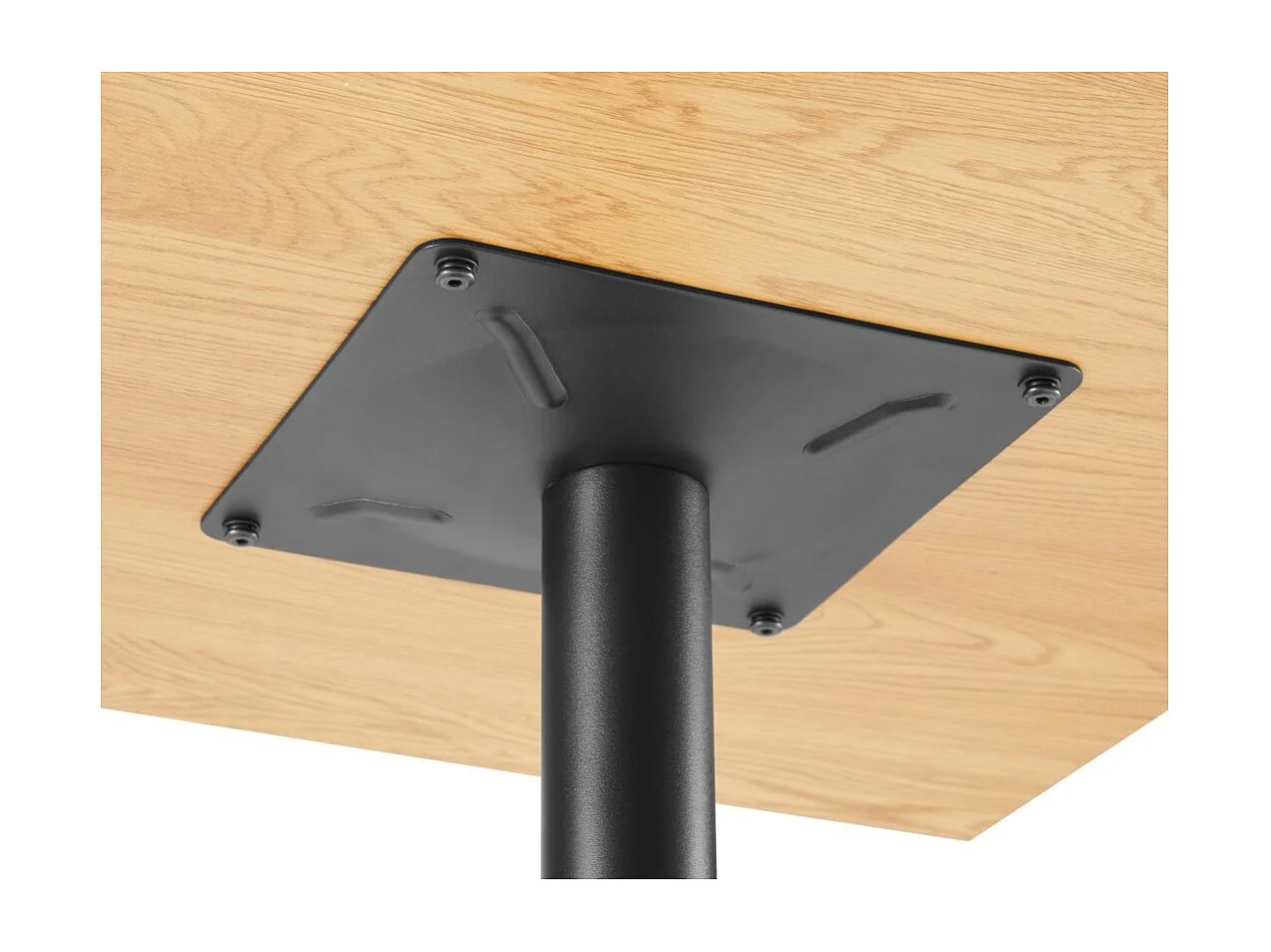 Table à manger carrée TRAKT avec plateau finition chêne et pieds en métal noir - 60x60 cm - Bois