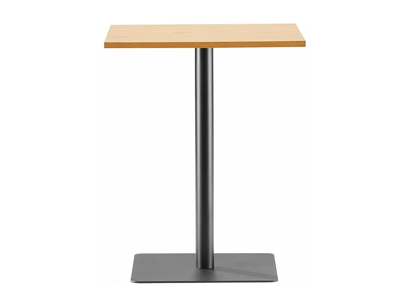 Table à manger carrée TRAKT avec plateau finition chêne et pieds en métal noir - 60x60 cm - Bois