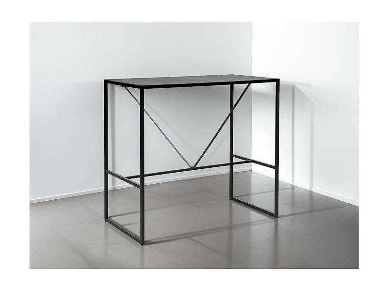 Table de bar FILAR en métal - 115x60 cm - Noir