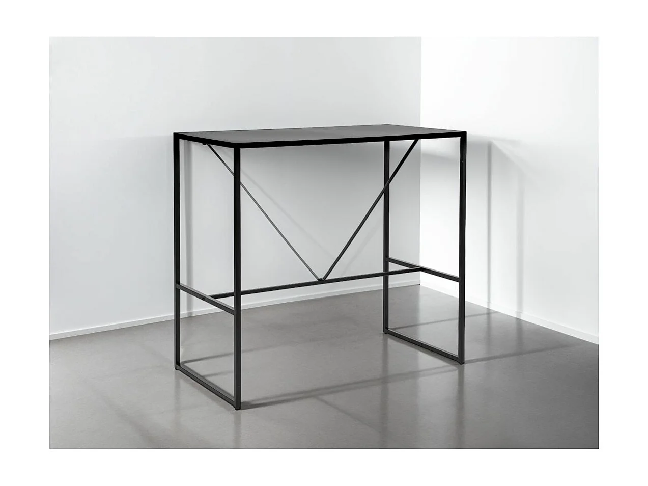 Table de bar FILAR en métal - 115x60 cm - Noir