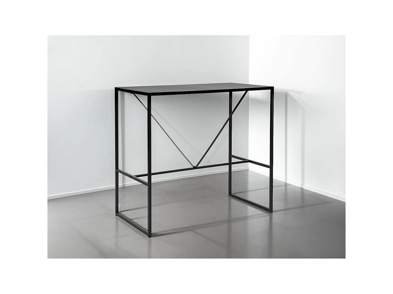 Table de bar FILAR en métal - 115x60 cm - Noir