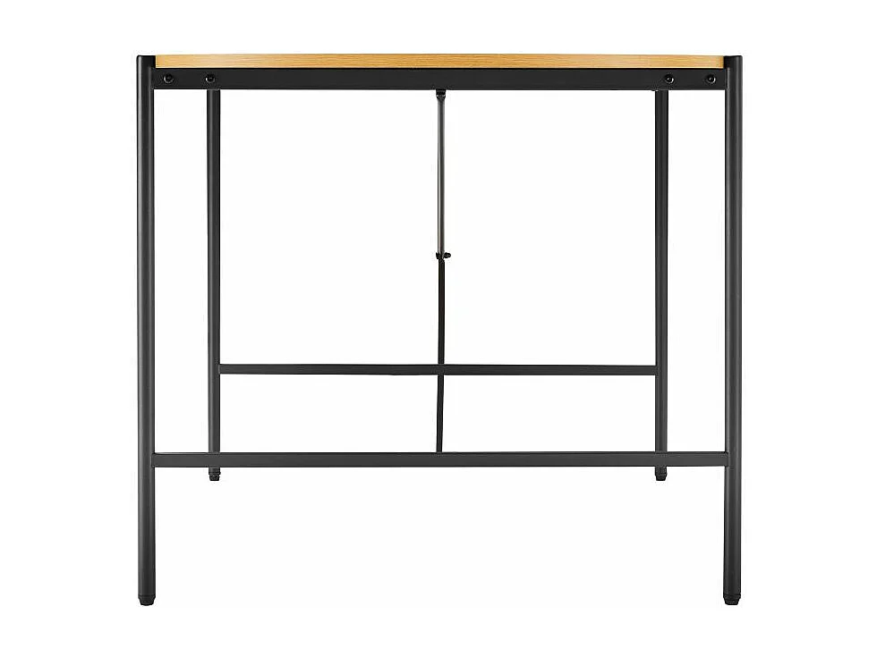 Table à manger BRODIE avec finition chêne et pieds métal noirs - 160x90 cm - Bois