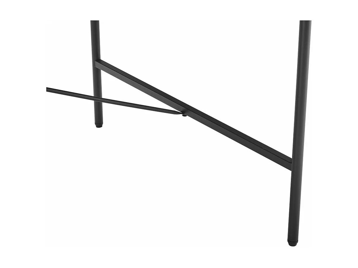 Table à manger BRODIE avec finition chêne et pieds métal noirs - 160x90 cm - Bois