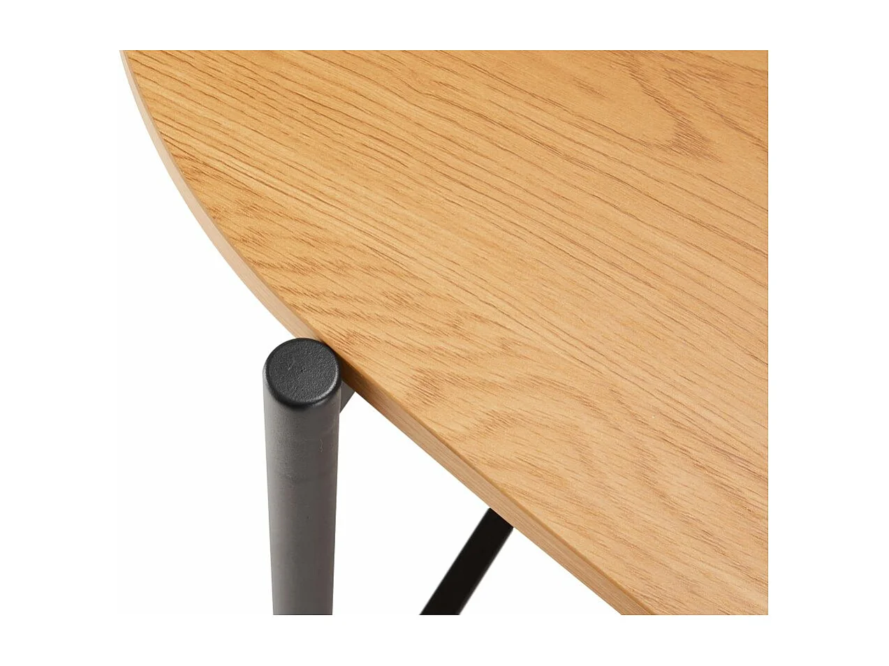 Table à manger BRODIE avec finition chêne et pieds métal noirs - 160x90 cm - Bois