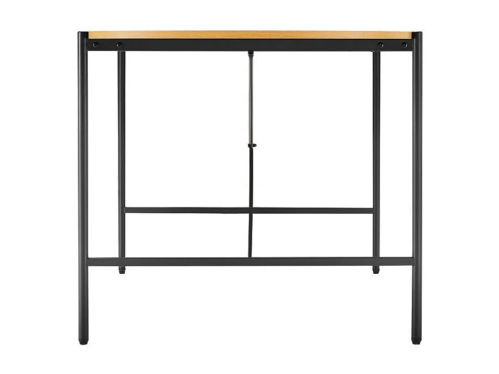 Table à manger BRODIE avec finition chêne et pieds métal noirs - 160x90 cm - Bois