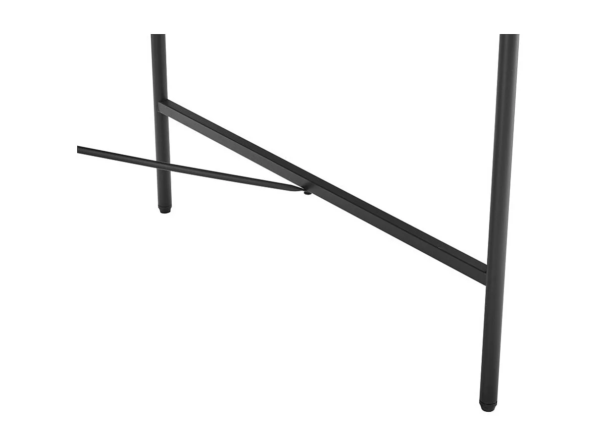 Table à manger BRODIE avec finition chêne et pieds métal noirs - 160x90 cm - Bois