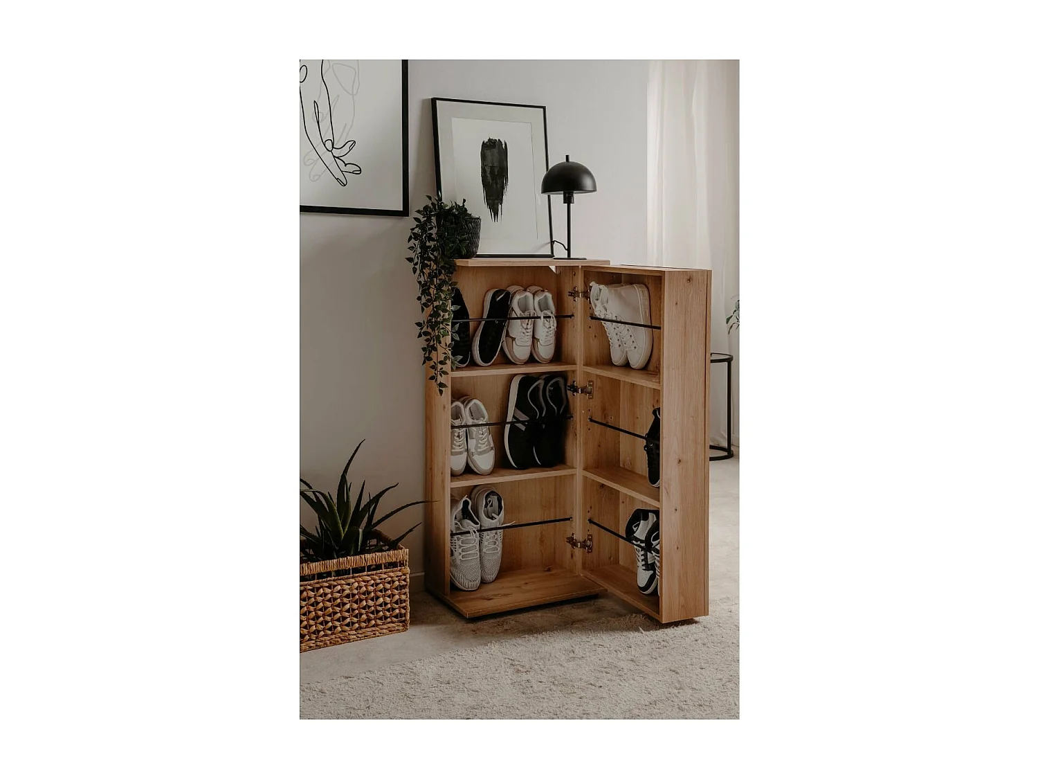 Schoenenkast met 6 compartimenten Satos - L50 cm