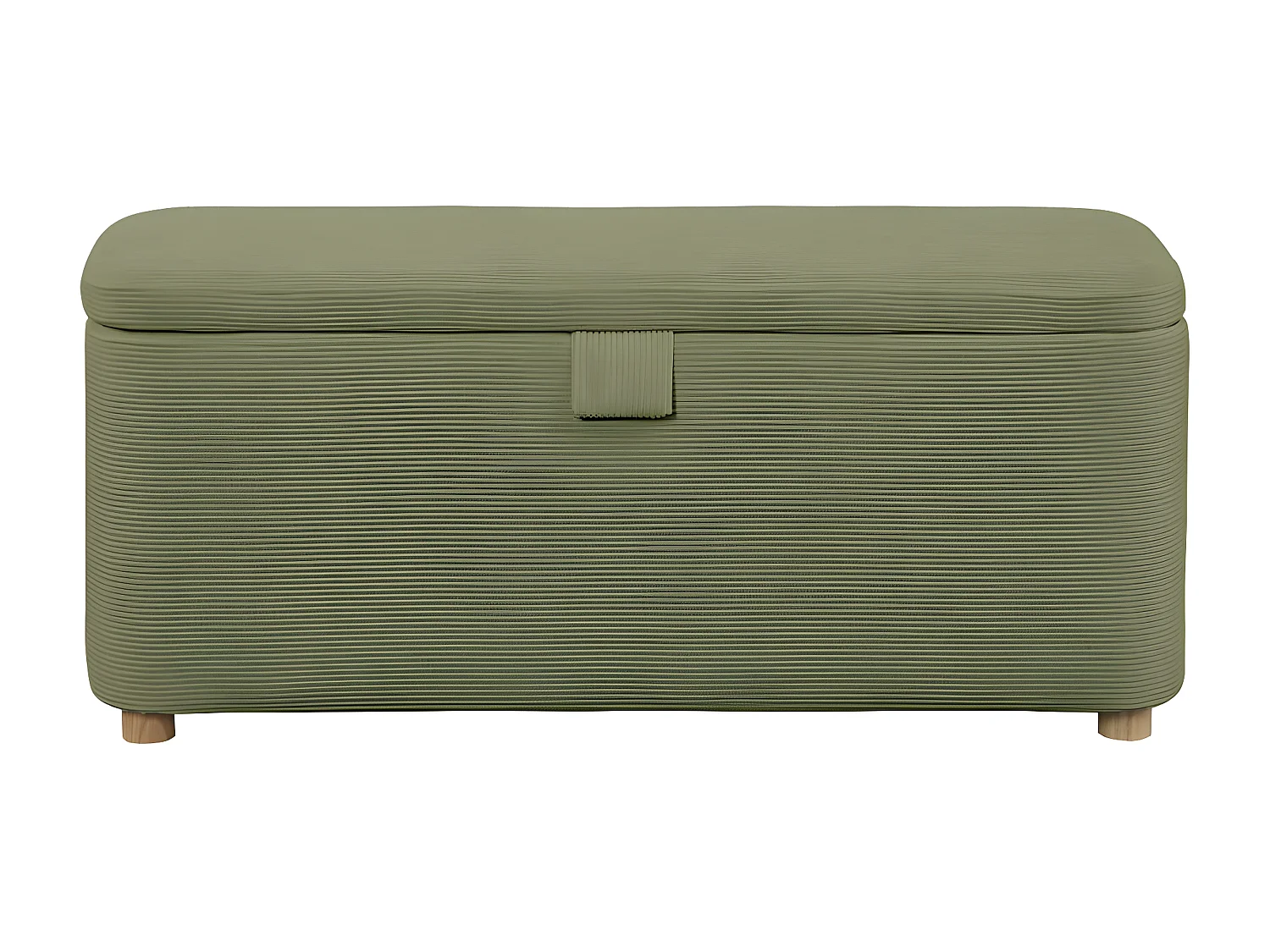 PISTACHE - Bout de lit avec rangement en velours côtelé - Vert foncé