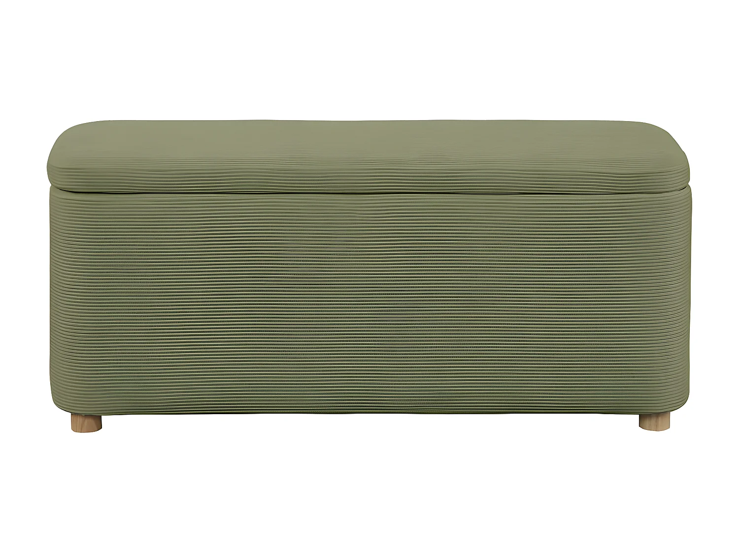 PISTACHE - Bout de lit avec rangement en velours côtelé - Vert foncé