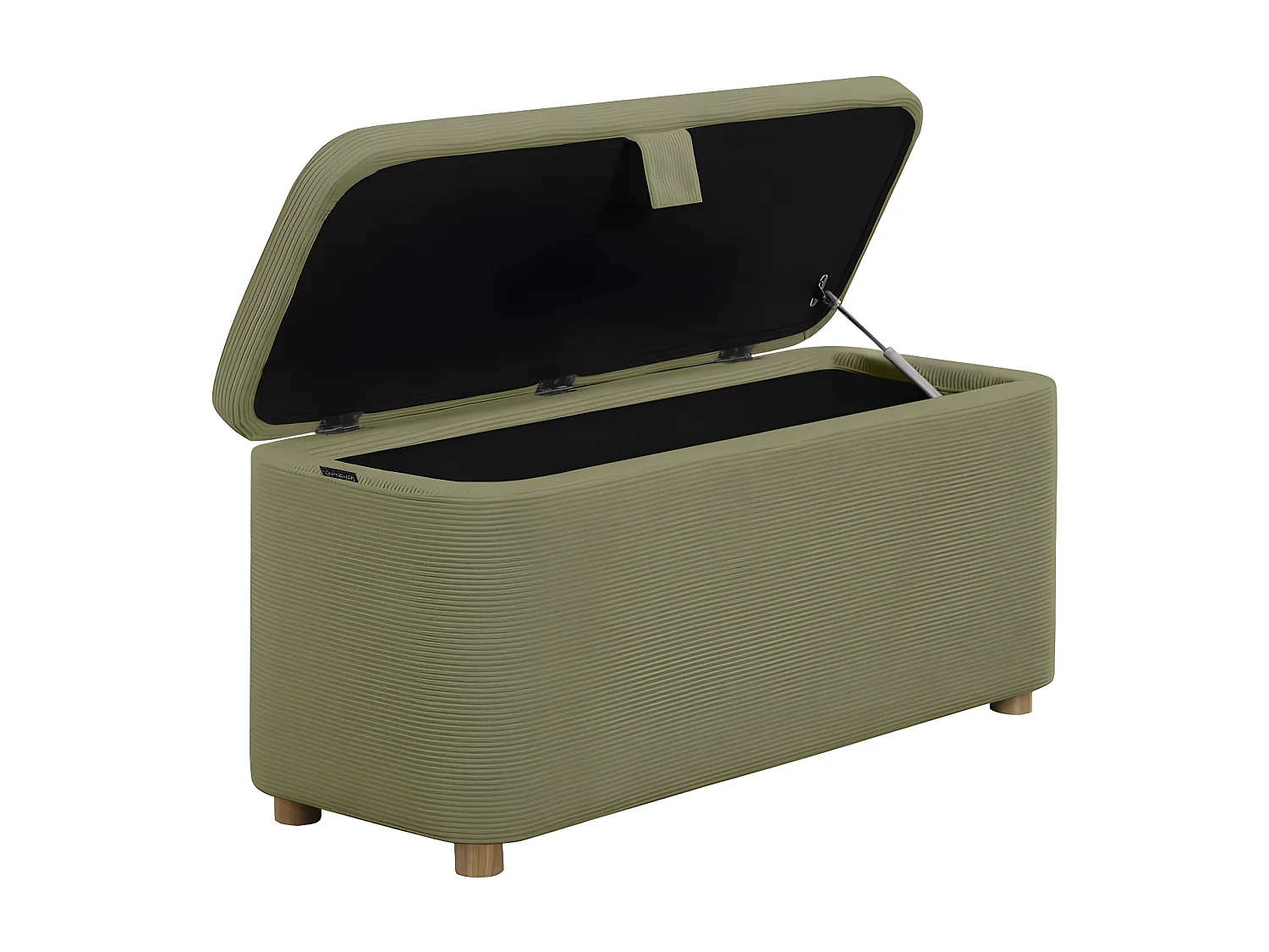 PISTACHE - Bout de lit avec rangement en velours côtelé - Vert foncé