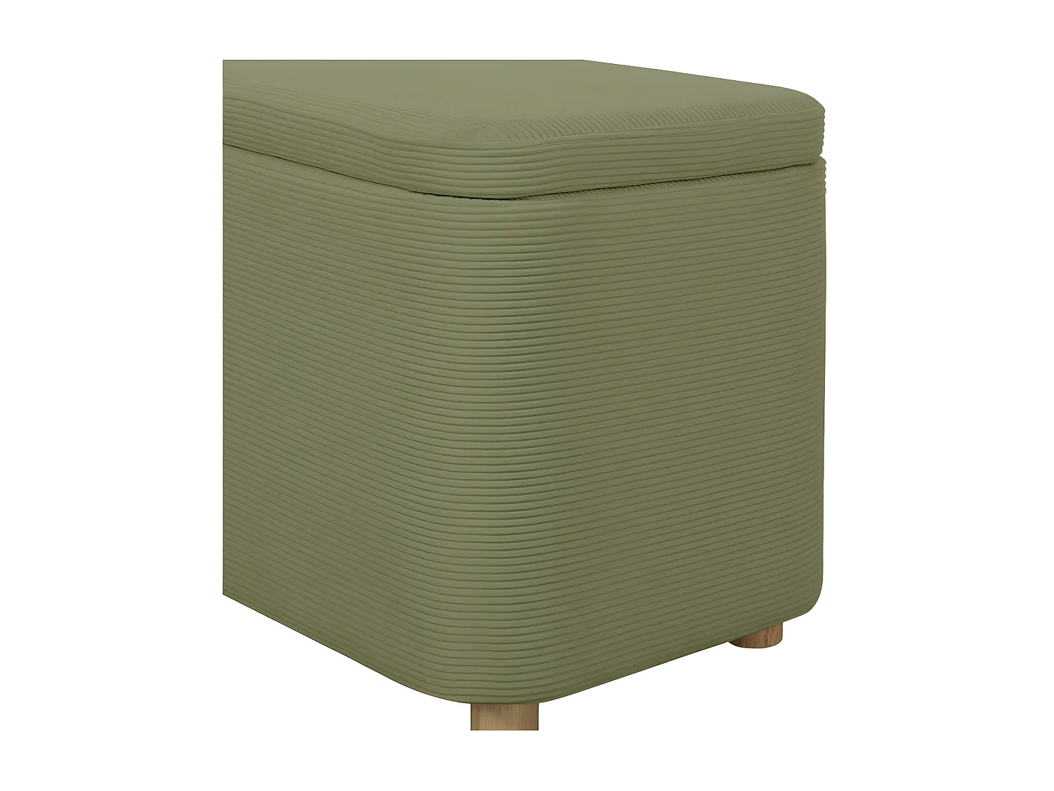 PISTACHE - Bout de lit avec rangement en velours côtelé - Vert foncé