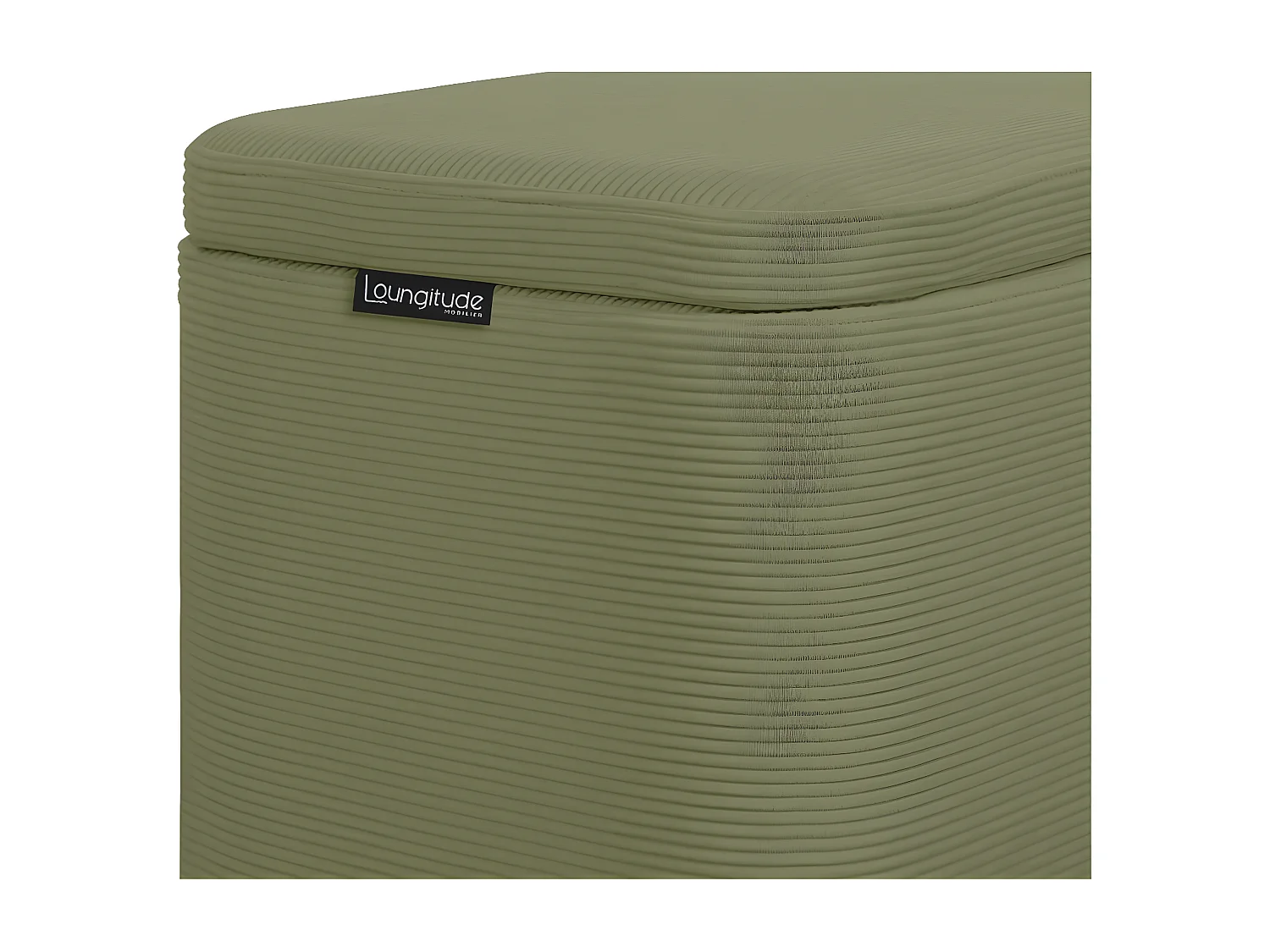 PISTACHE - Bout de lit avec rangement en velours côtelé - Vert foncé