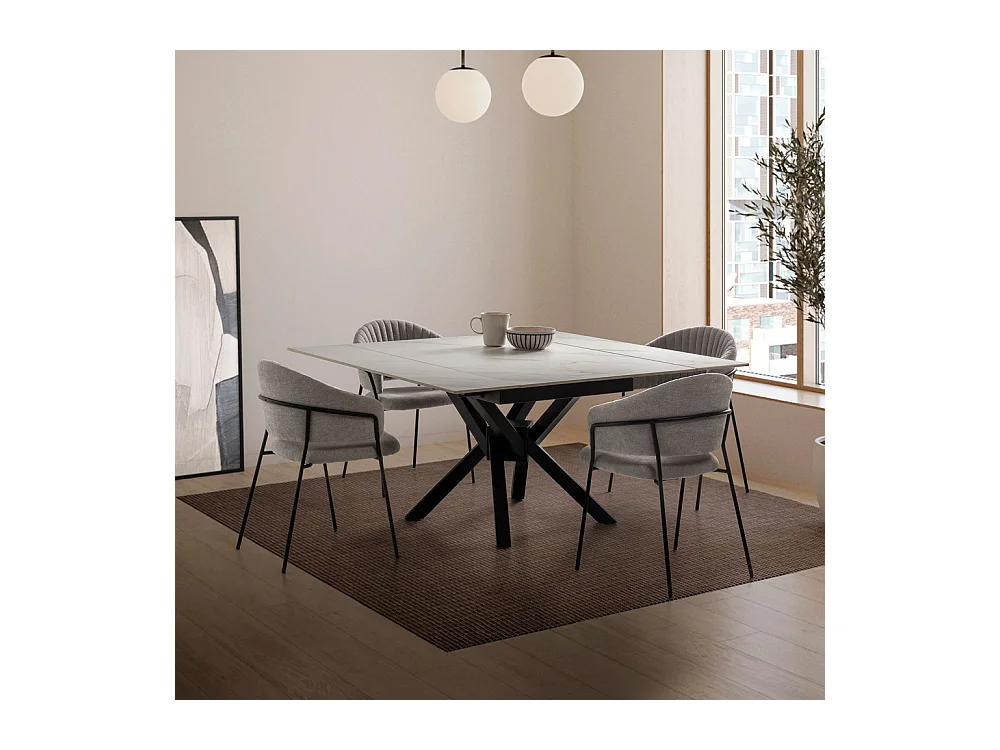 Mesa cuadrada extensible de gran tamaño para 6/8 personas 150x76 cm