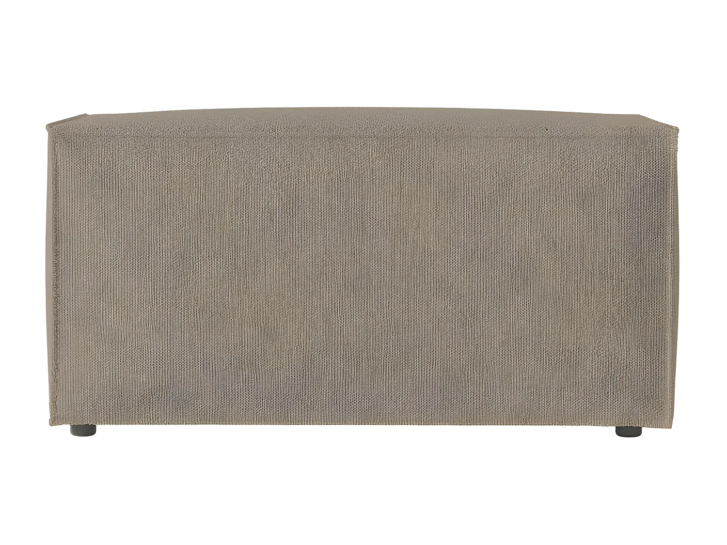 Pouf en tissu bouclette Clarisse - Taupe - L90 x P50 x H41cm - Loungitude