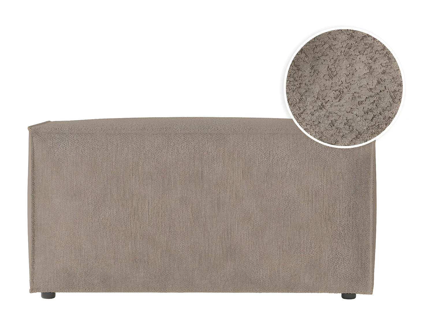 Pouf en tissu bouclette Clarisse - Taupe - L90 x P50 x H41cm - Loungitude