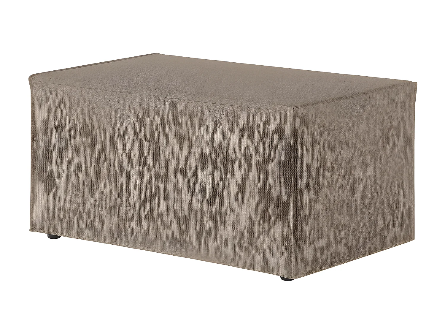 Pouf en tissu bouclette Clarisse - Taupe - L90 x P50 x H41cm - Loungitude