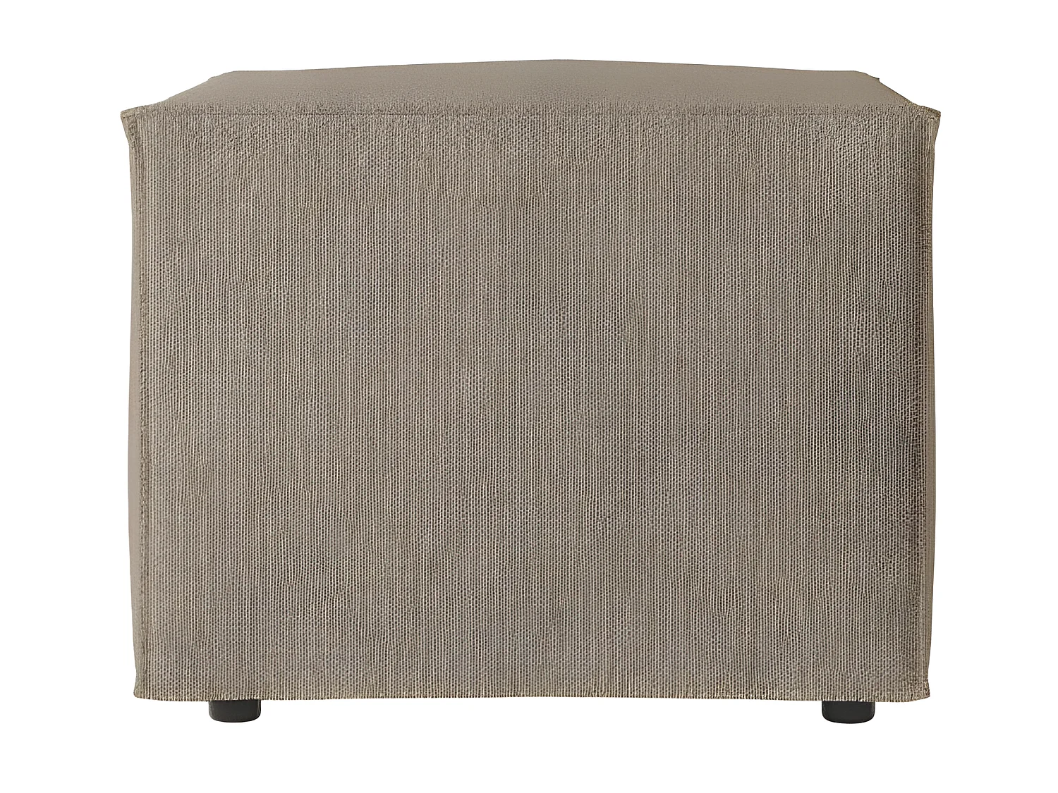 Pouf en tissu bouclette Clarisse - Taupe - L90 x P50 x H41cm - Loungitude
