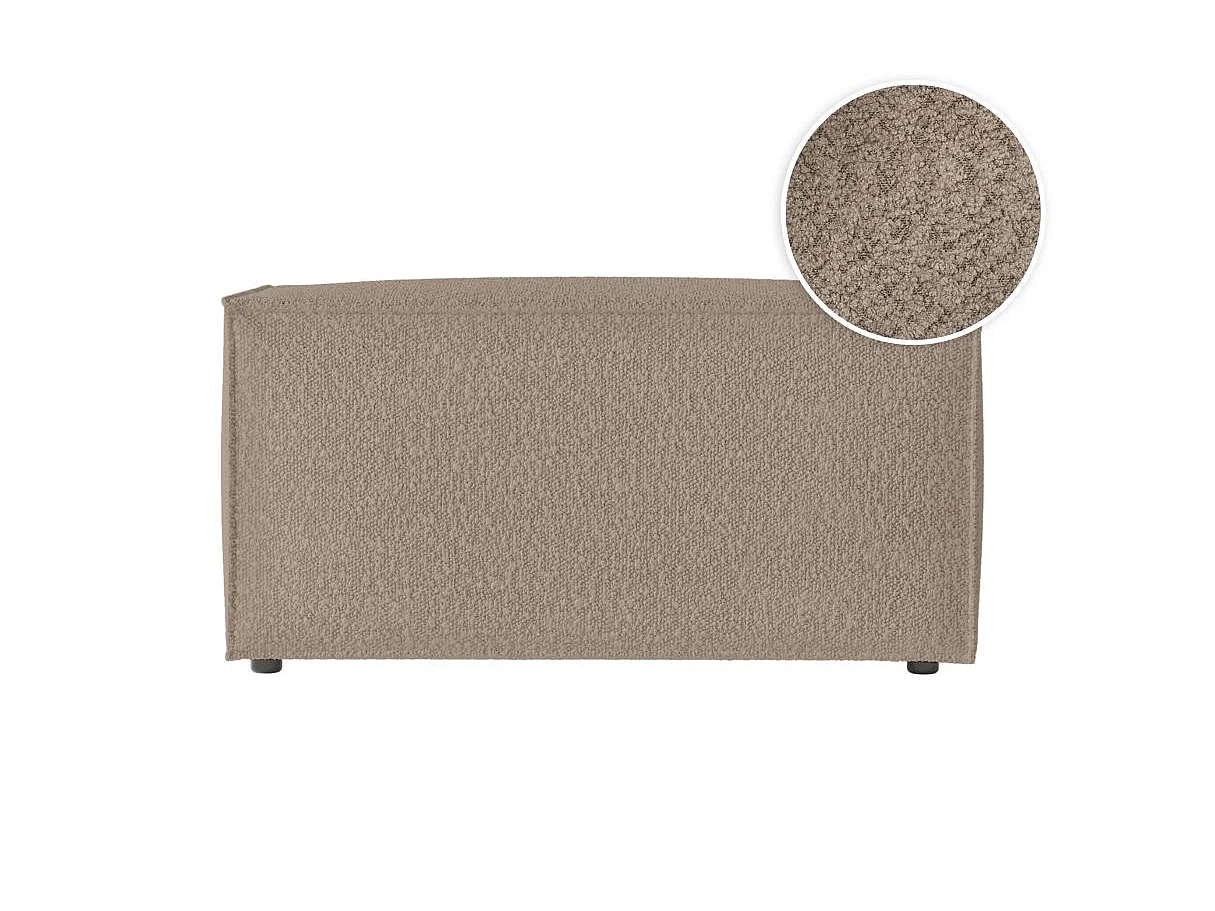 Pouf en tissu bouclette Clarisse - Taupe - L90 x P50 x H41cm - Loungitude